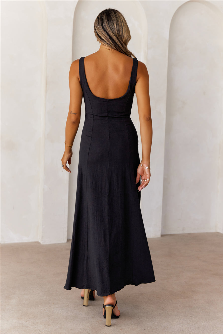 Twirling Tango Maxi Dress Black