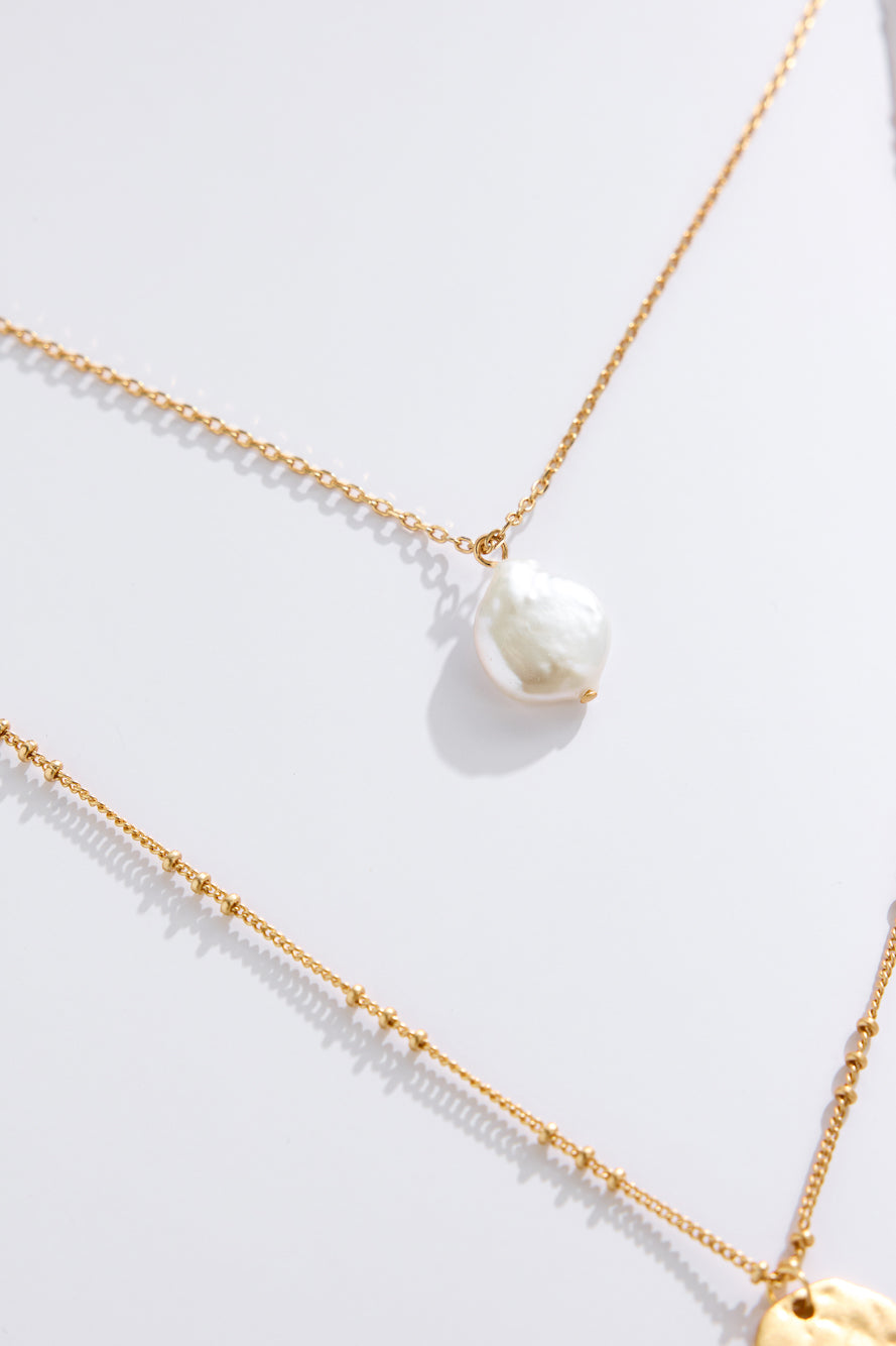 18k Gold Plated Shore Sand Necklace Gold