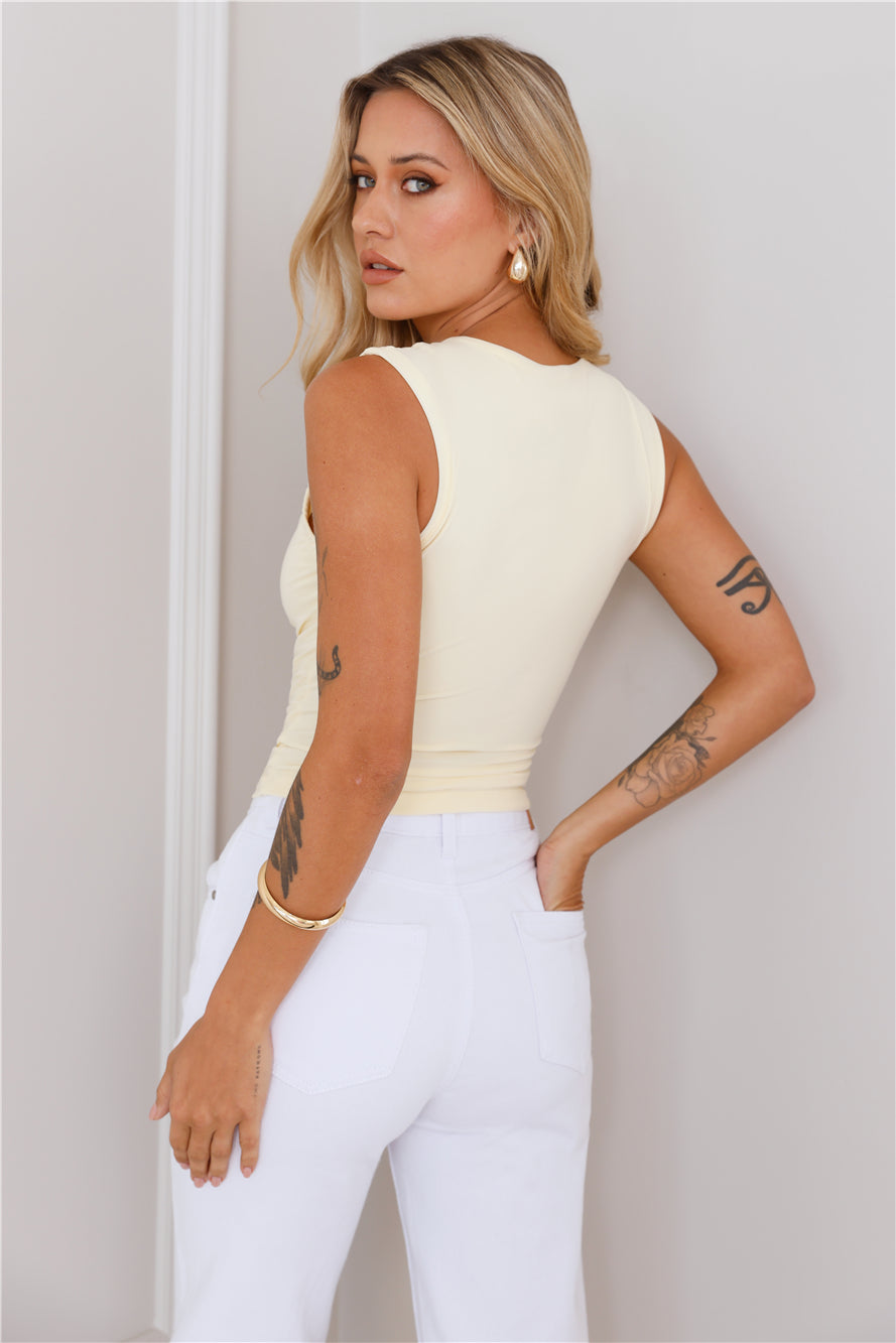 Basic Chic Mesh Top Yellow