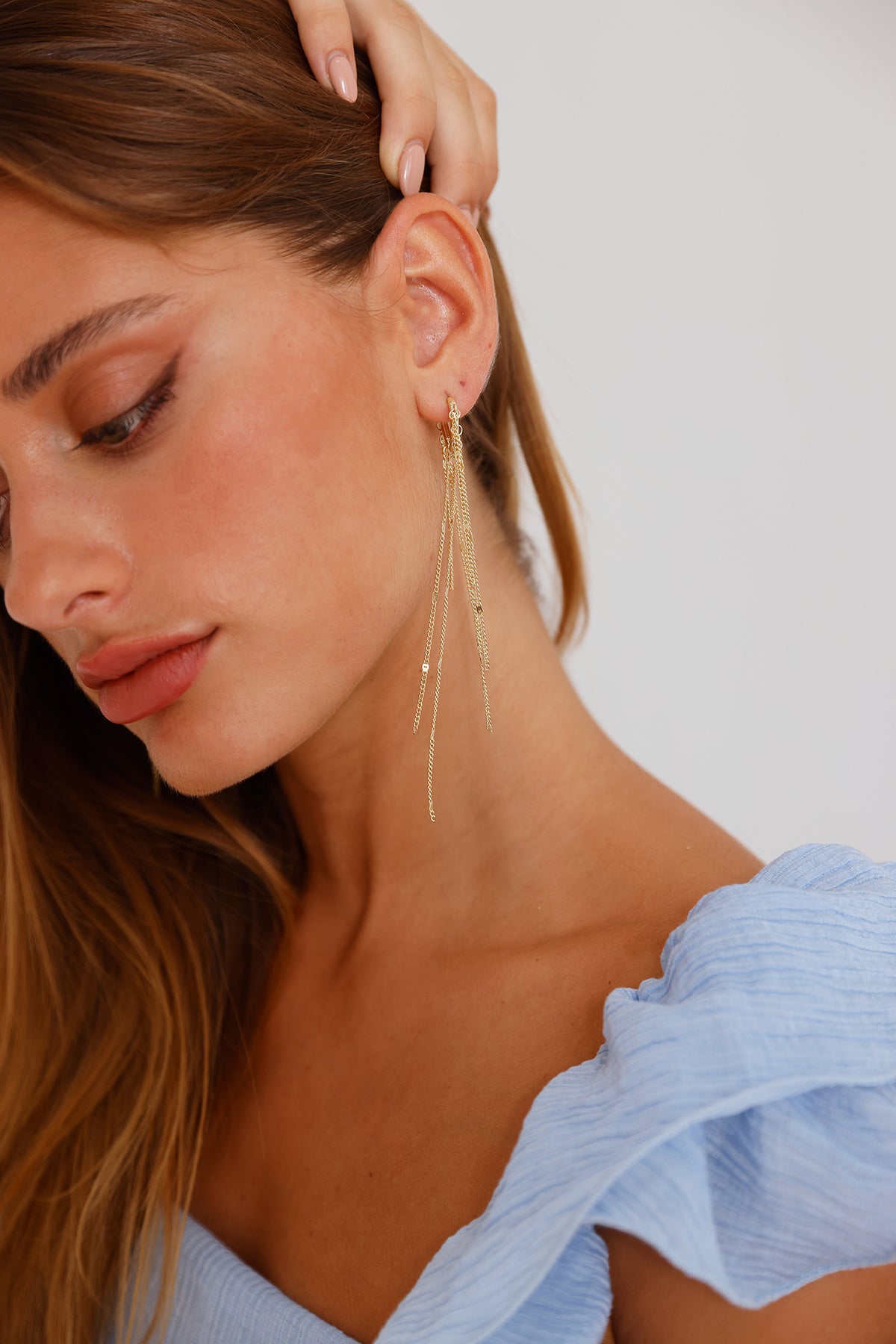 Sparkle Rainfall Earrings Gold