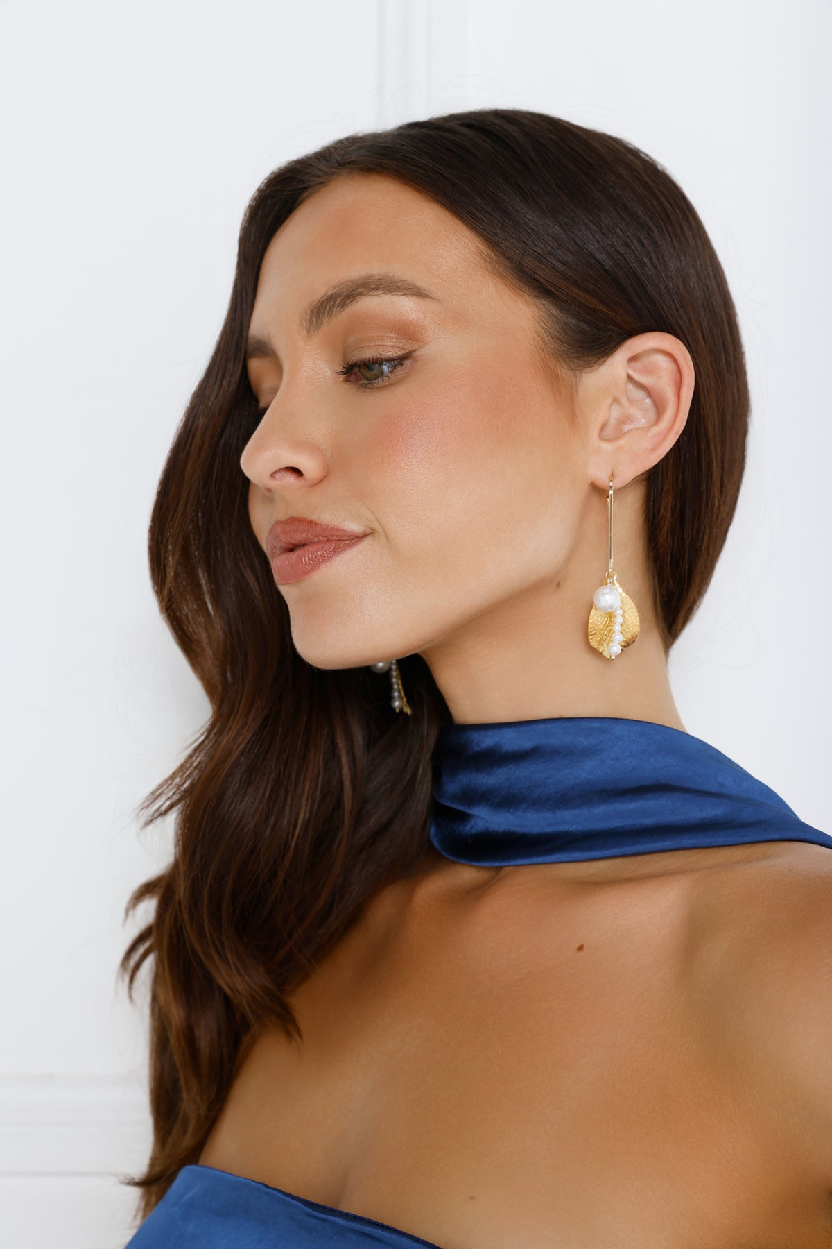 18k Gold Plated Sage Freshwater Pearl Earrings Gold
