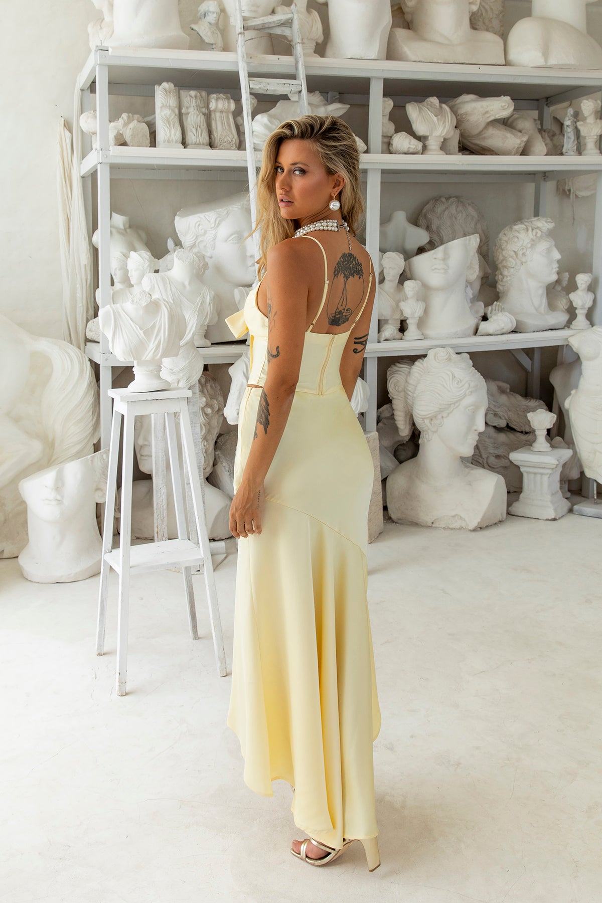 Lit From Within Satin Crop Top Yellow