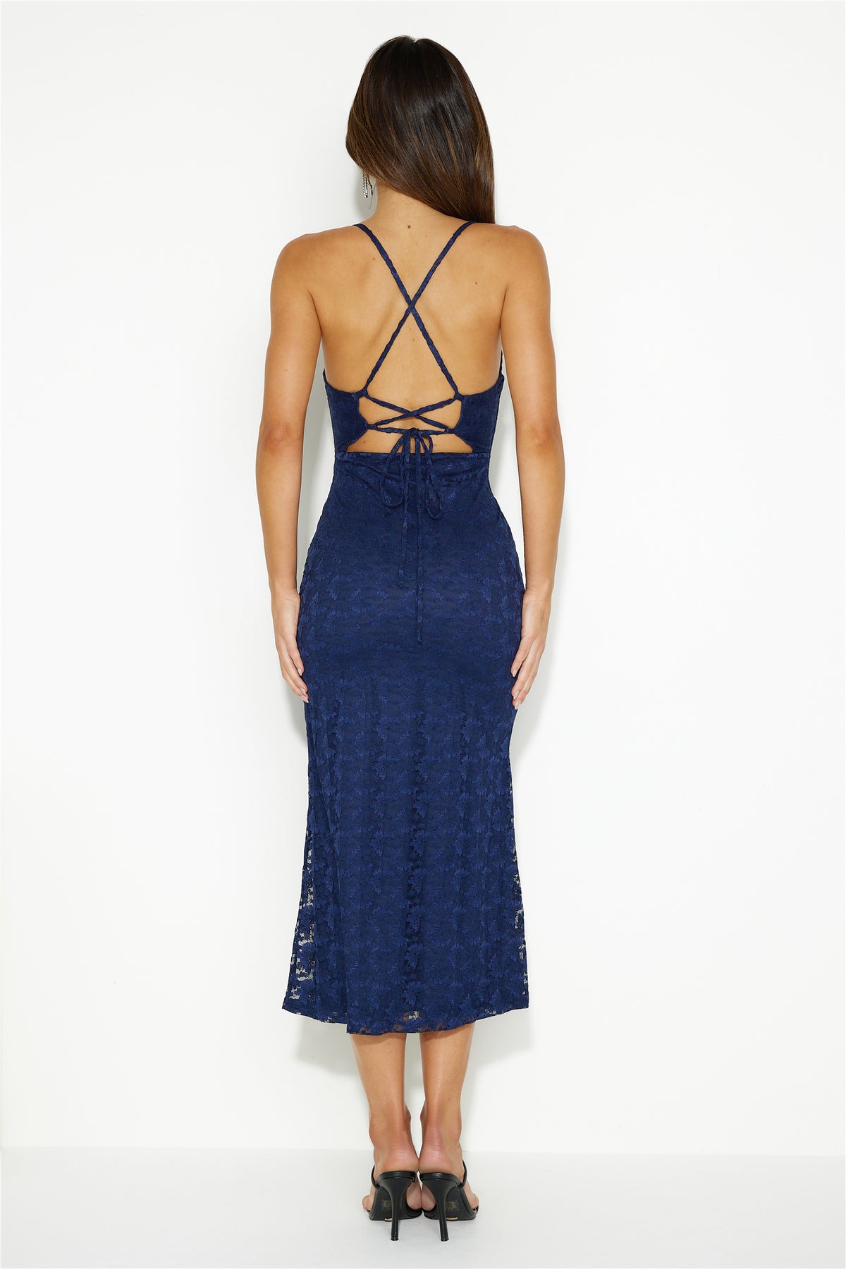 Online Love Lace Midi Dress Navy