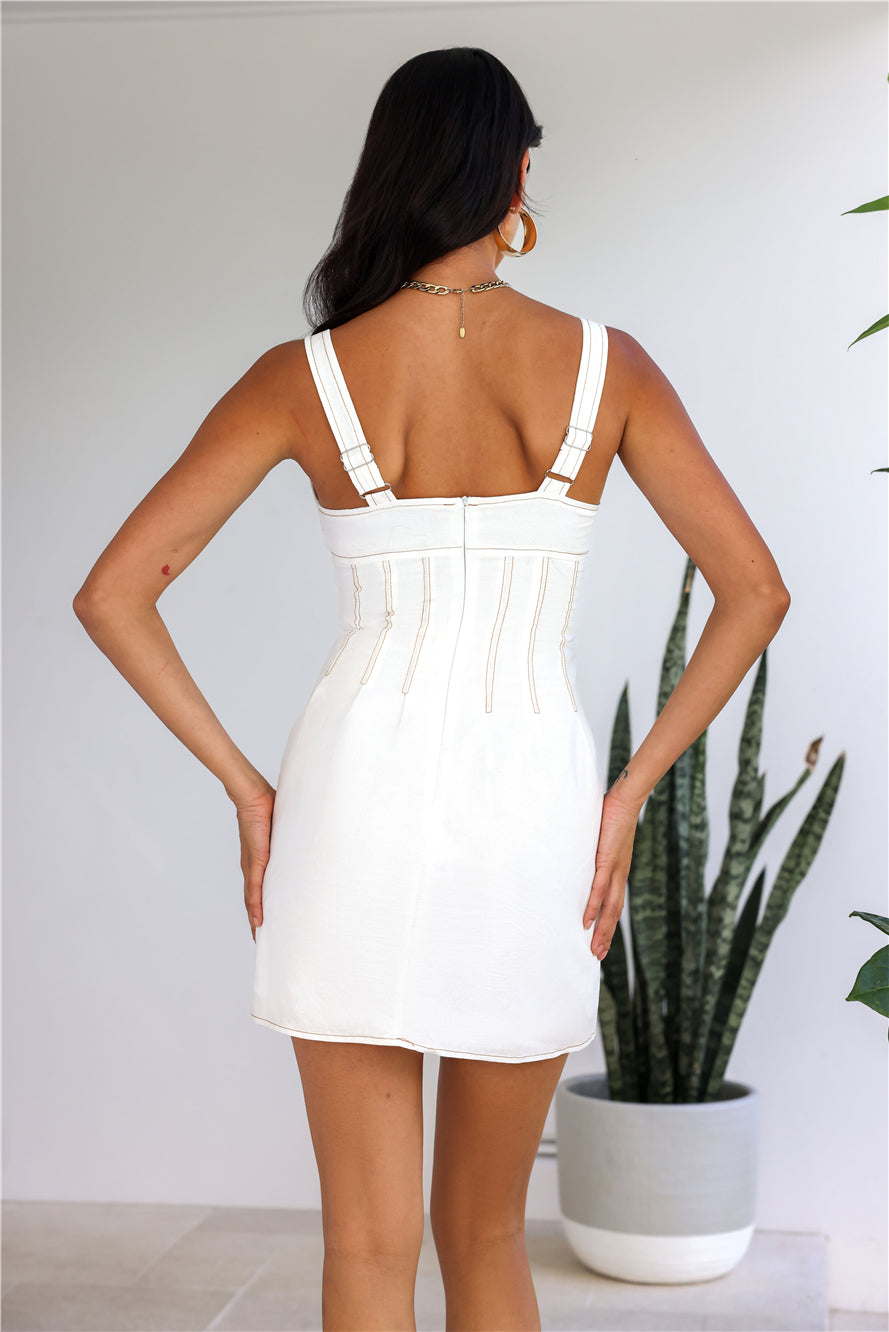 Sea Air Linen Blend Mini Dress White