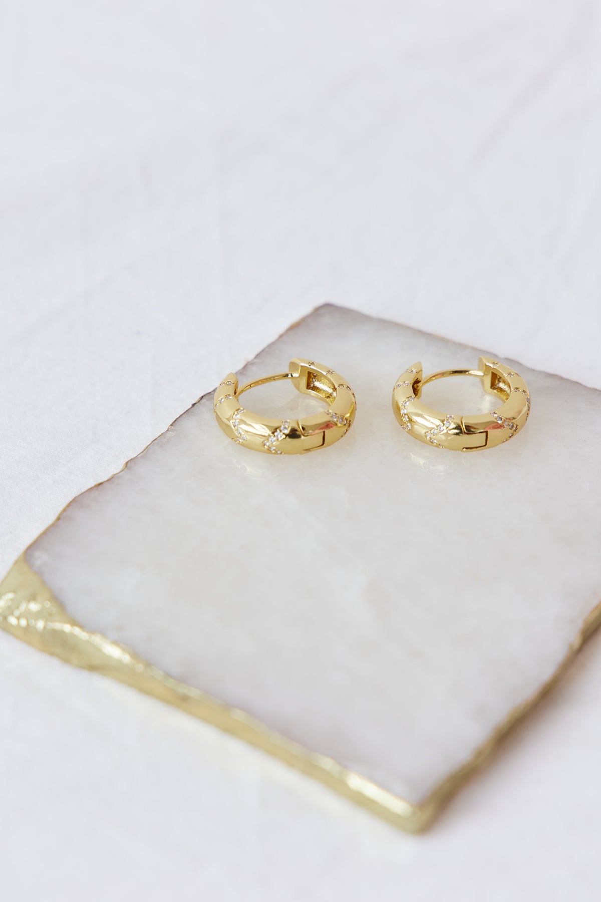 18K Gold Plated Bold Lines Earrings