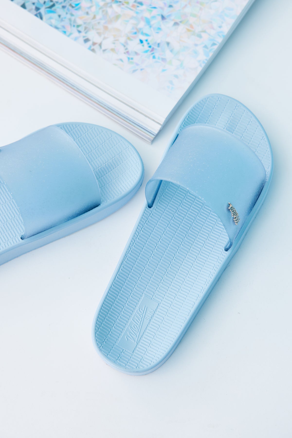 MELISSA Sun Sunset Slides Blue Glitter