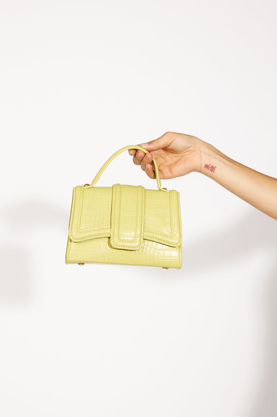 BILLINI Aria Cross Body Bag Chartreuse Croc