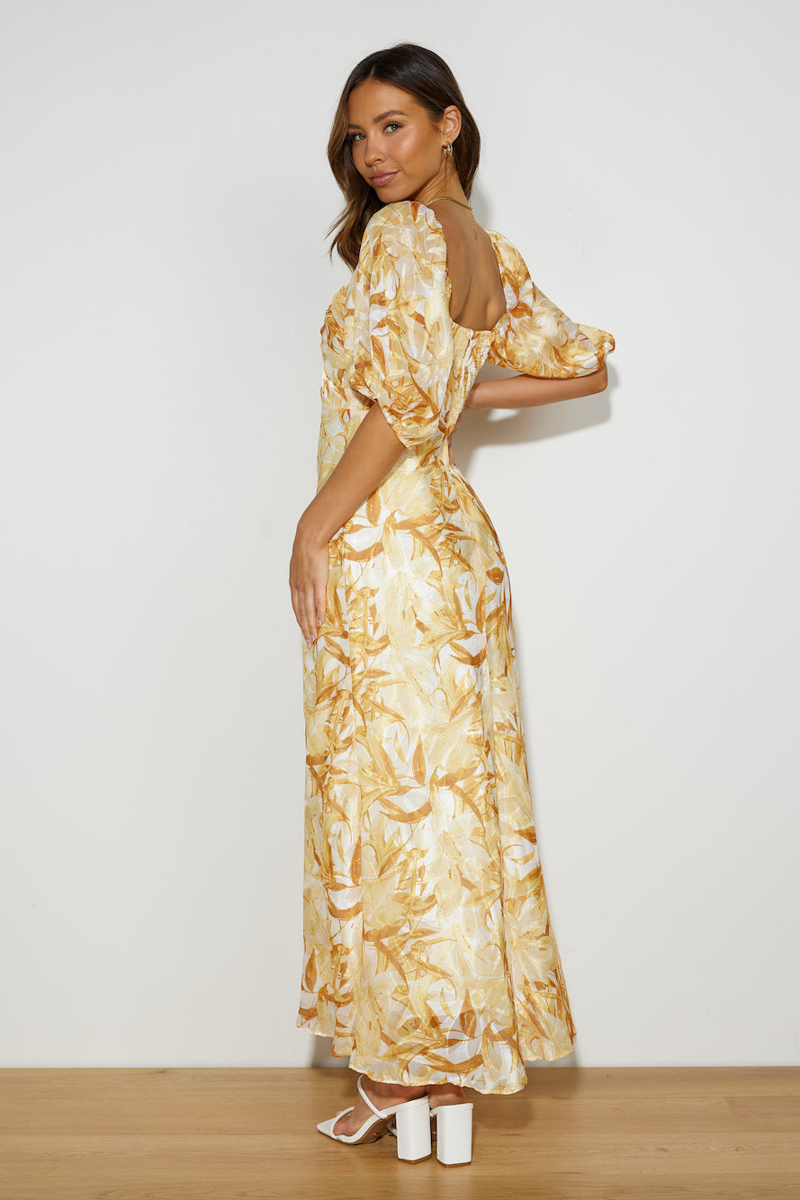 Poolside Event Midi Dress Yellow
