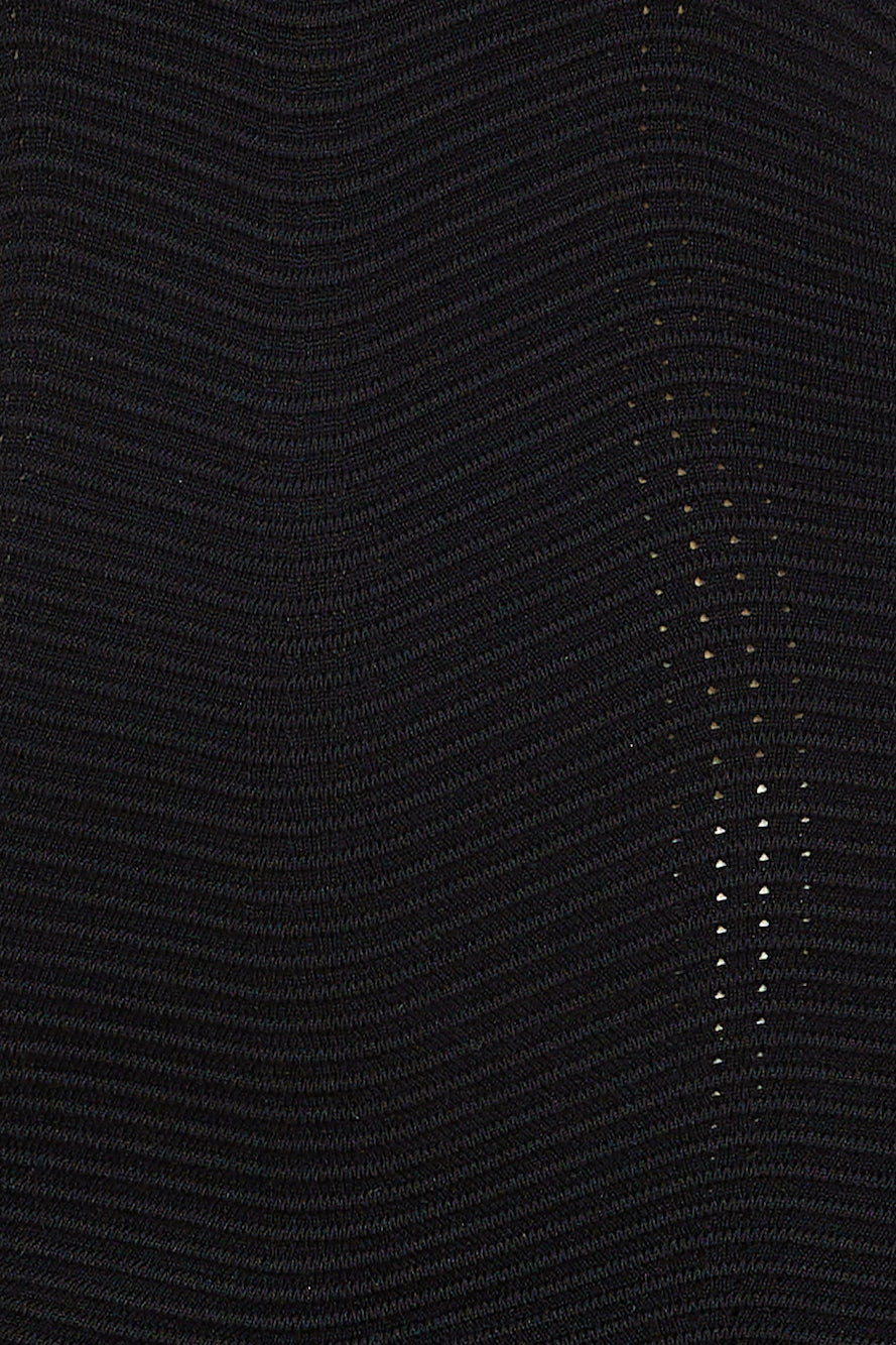 Wavy Fit Mini Dress Black