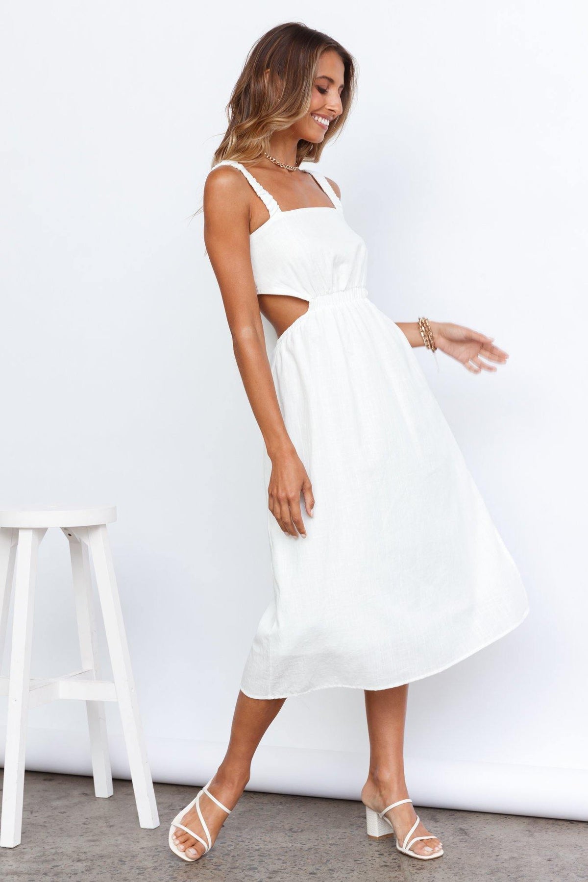 Sammy Midi Dress White | Hello Molly USA
