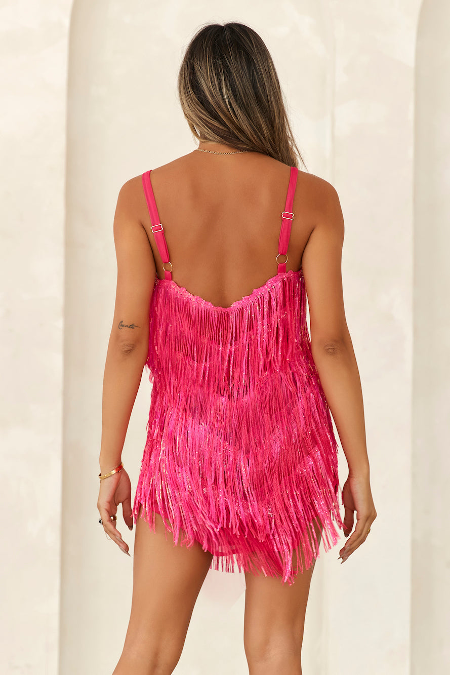 She's A Showgirl Sequin Mini Dress Pink