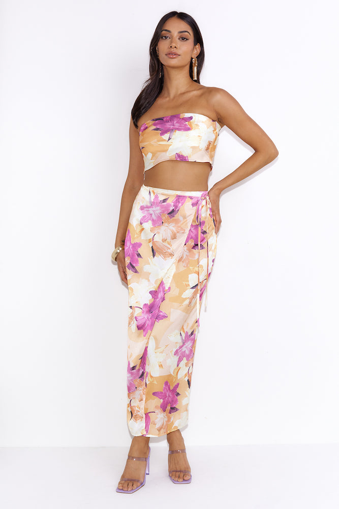 Sunset Silk Crop Top Orange