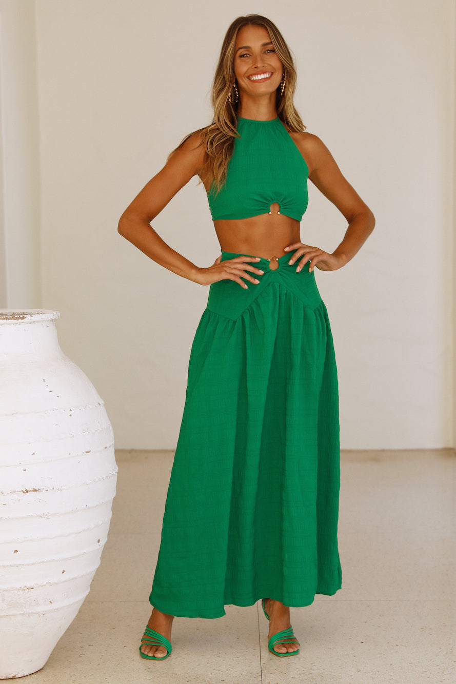 Sunlight Moments Maxi Skirt Green