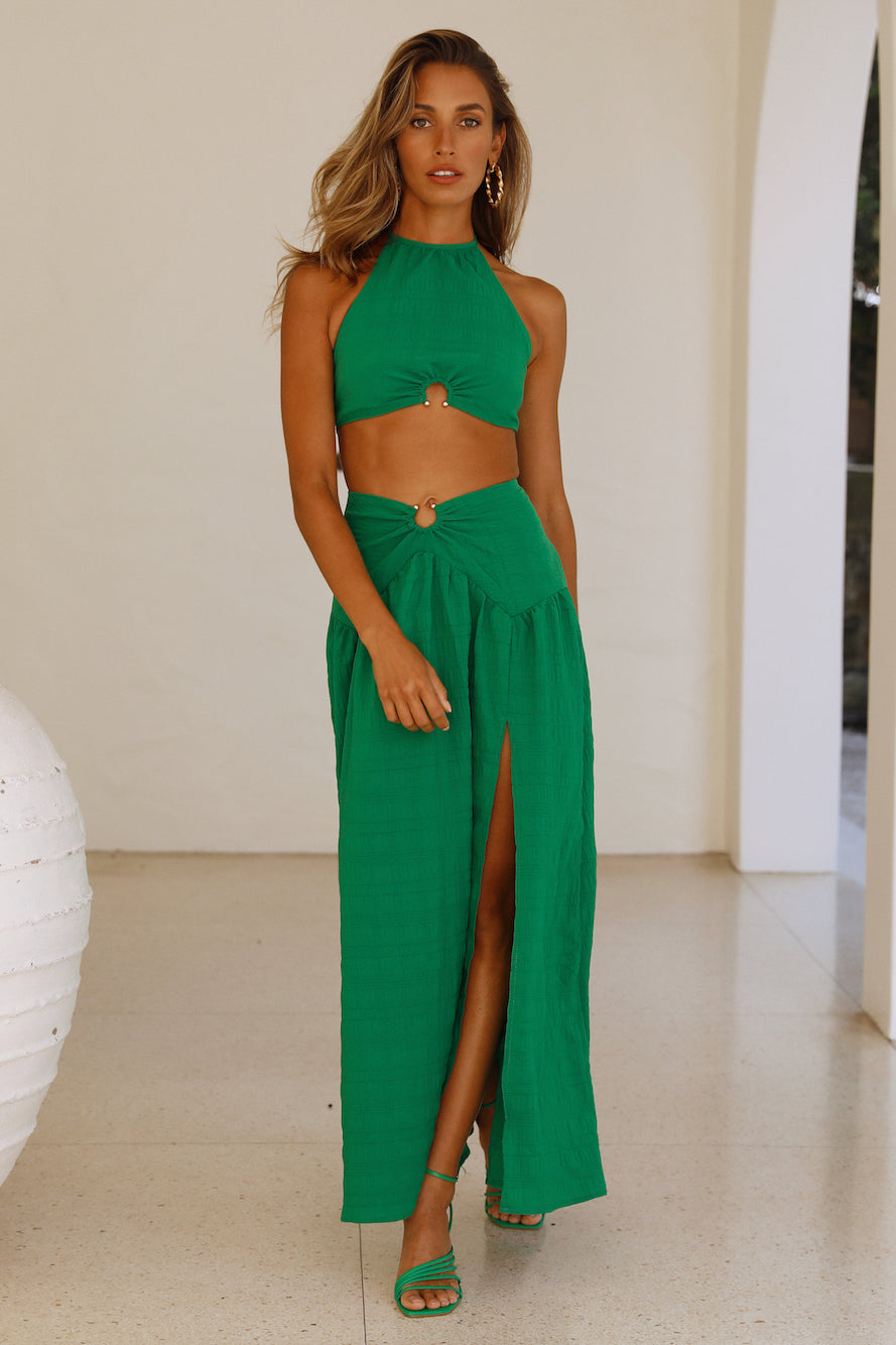 Sunlight Moments Maxi Skirt Green