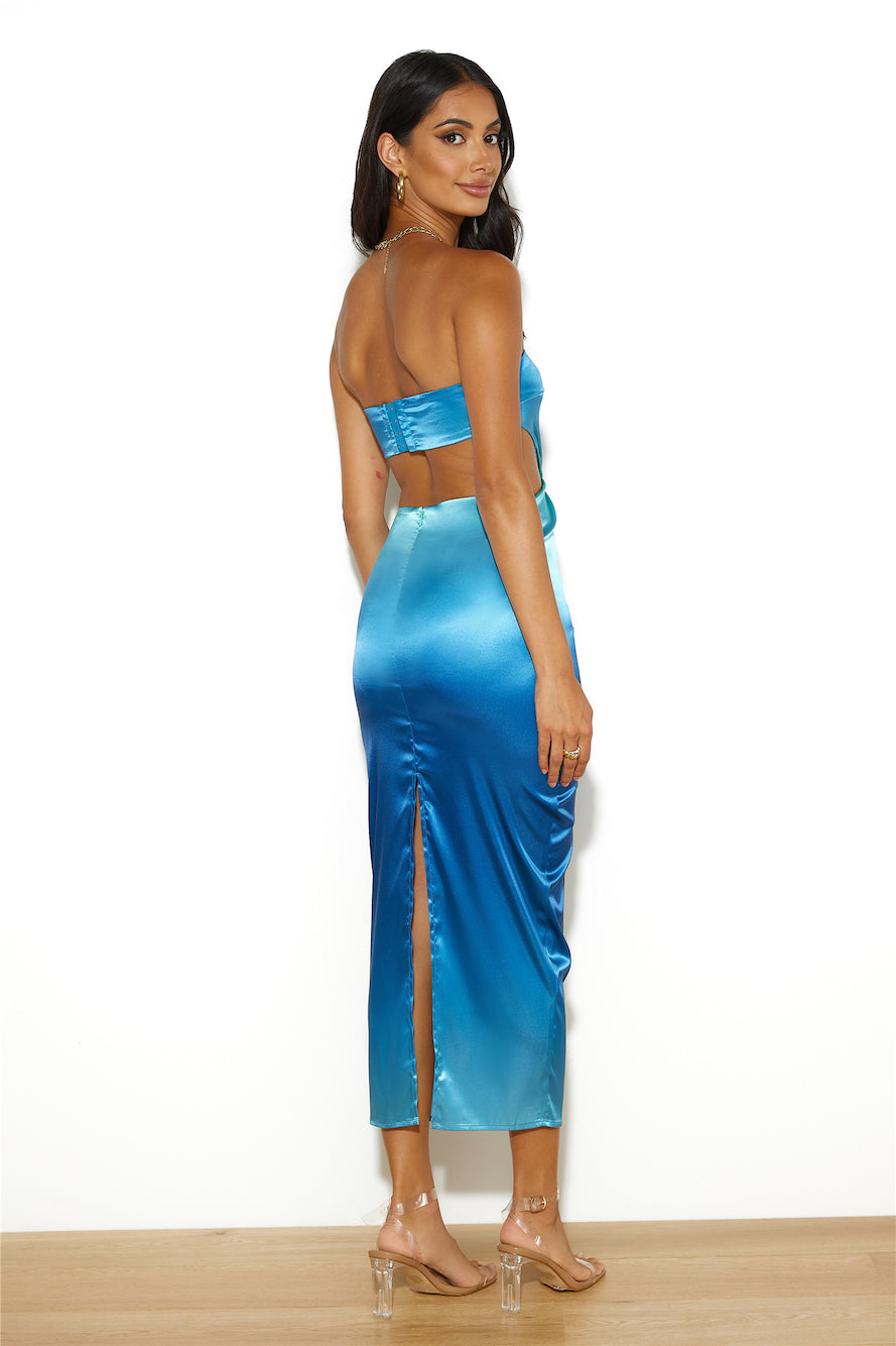RUNAWAY Suela Midi Dress Ocean