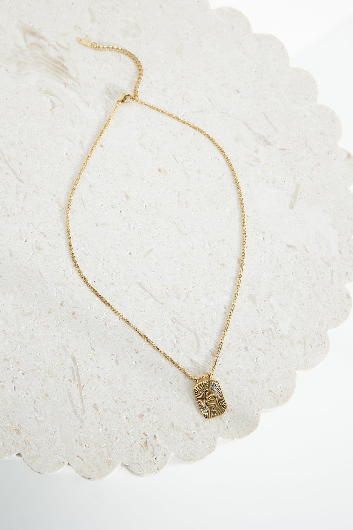 18k Gold Plated Snake Shine Necklace Gold