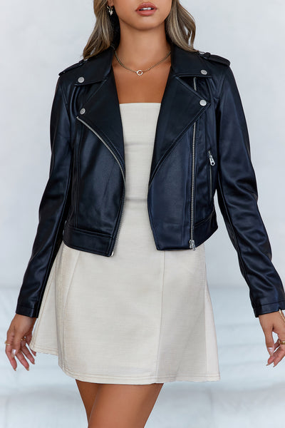 Valley Escape Faux Leather Jacket Black