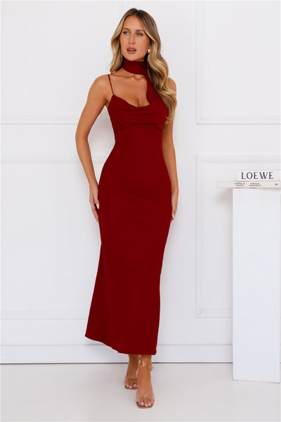 Stylish Chic Maxi Dress Wine