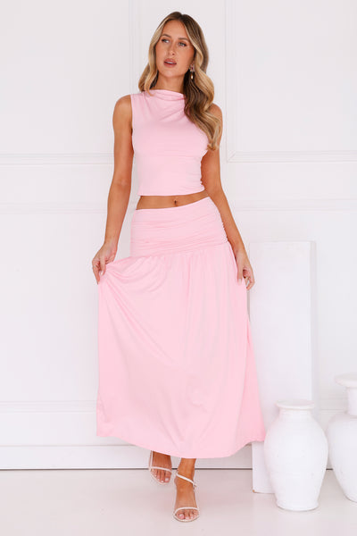 Couture Maxi Skirt Pink