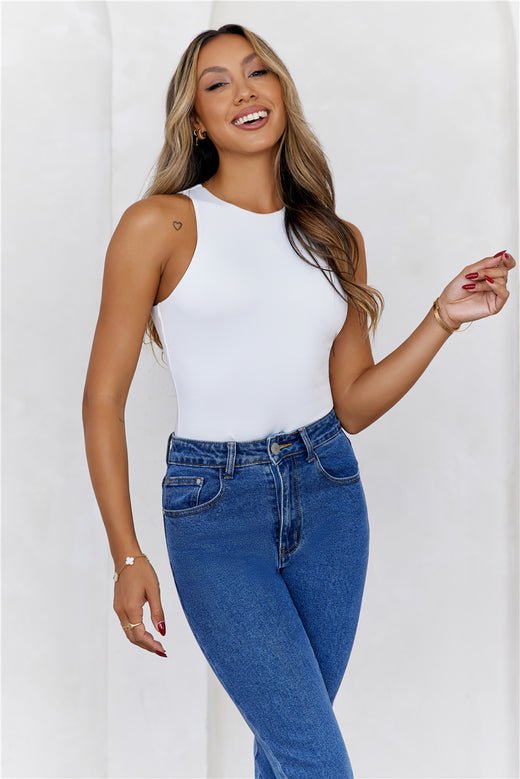 BASE  Repeat After Me Tank Top White