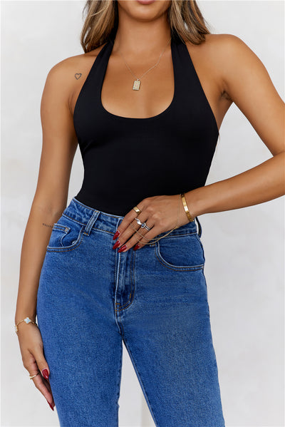 HELLO MOLLY Going Viral Halter Top Black