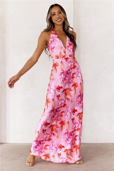 Fleur Fantasia Maxi Dress Pink