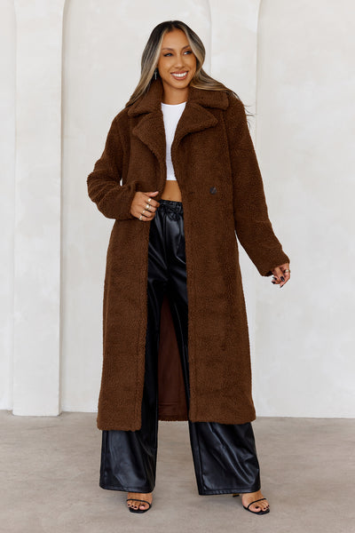 Luxe Teddy Coat Chocolate