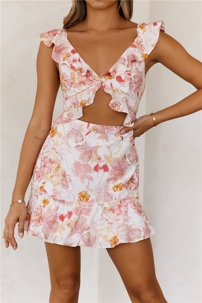 Blooming Summer Mini Dress Pink