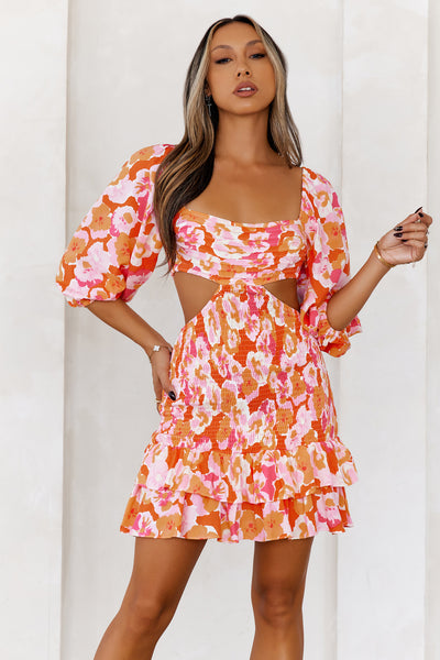 Exotic Blooming Girl Mini Dress Print