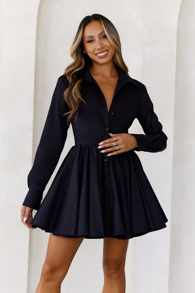 Stylish Adventures Shirt Dress Black