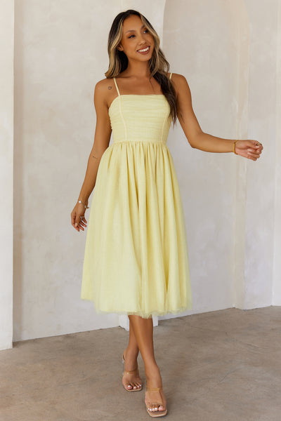 Spark Of Joy Midi Dress Yellow