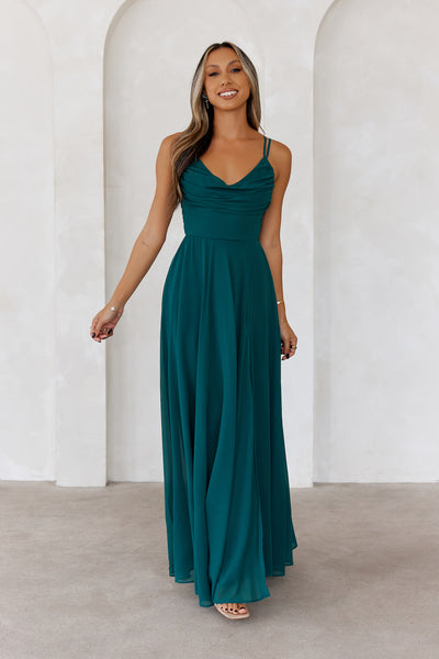 Frosted Bloom Maxi Dress Teal