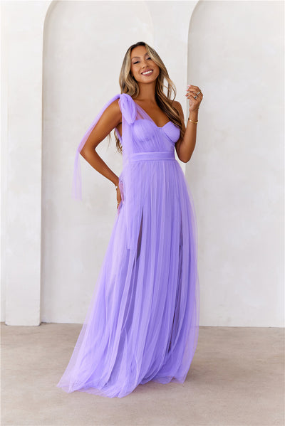 Perfect Poise Mesh Maxi Dress Purple