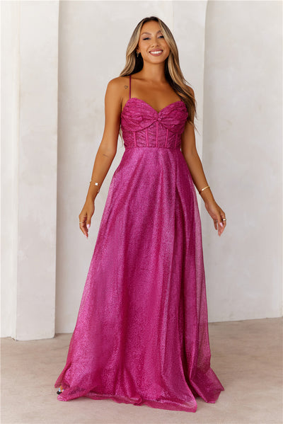 Glitter Goddess Maxi Dress Pink