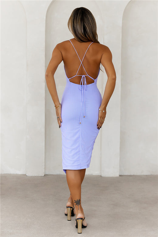 HELLO MOLLY Her Glow Up Midi Dress Lilac