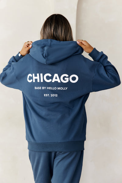 BASE Zip Up Chicago Hoodie Navy