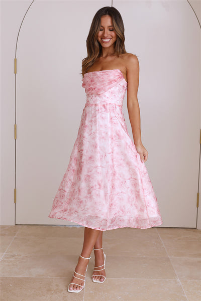 Fancy Day Midi Dress Pink