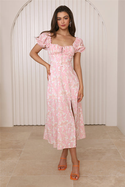 Midnight Dancing Midi Dress Pink