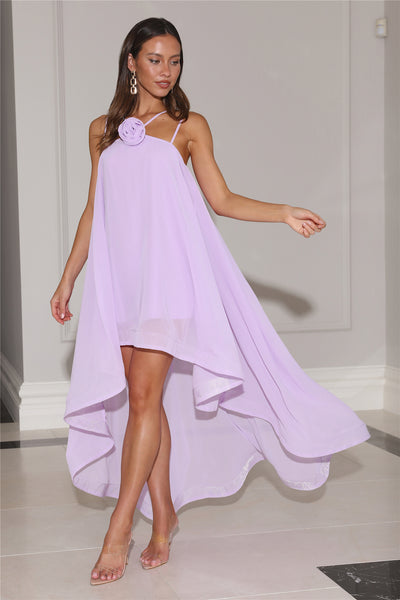 Fancy Statement Midi Dress Lilac