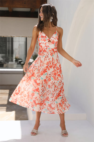 Vacay Vibe Midi Dress Orange