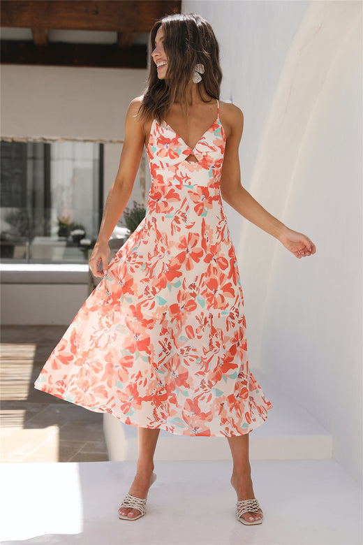 Vacay Vibe Midi Dress Orange