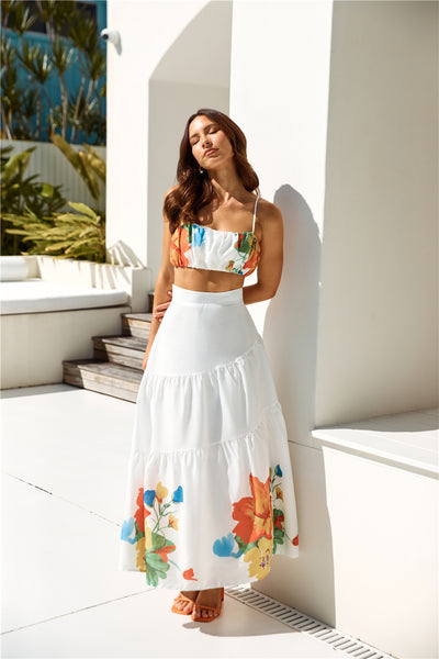 Dandelion Maxi Skirt White