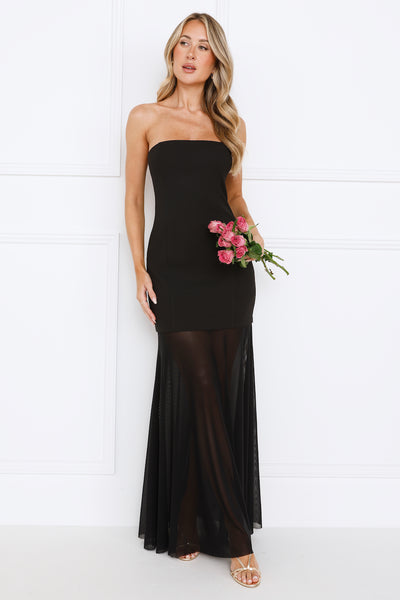 Event Extraordinaire Strapless Maxi Dress Black