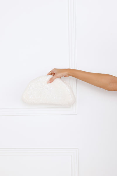 Pearl Essence Clutch White