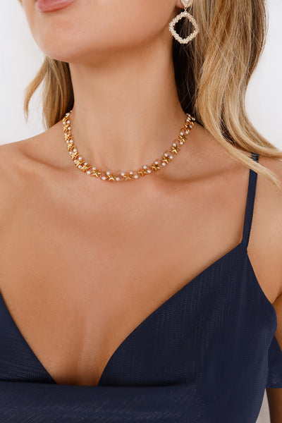 18k Gold Plated Stars Necklace Gold