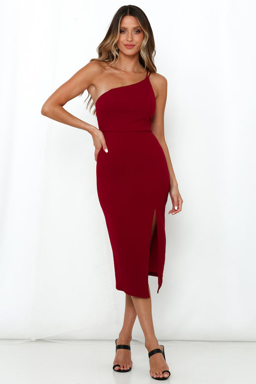 HELLO MOLLY Taking It Back Dress Maroon
