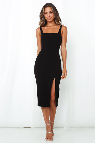 House In Budapest Midi Dress Black