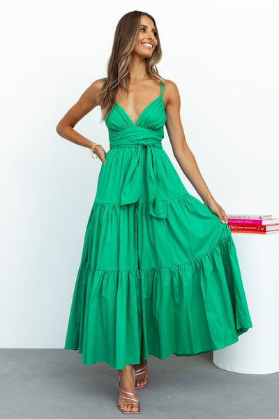 Like A Sunflower Midi Dress Green