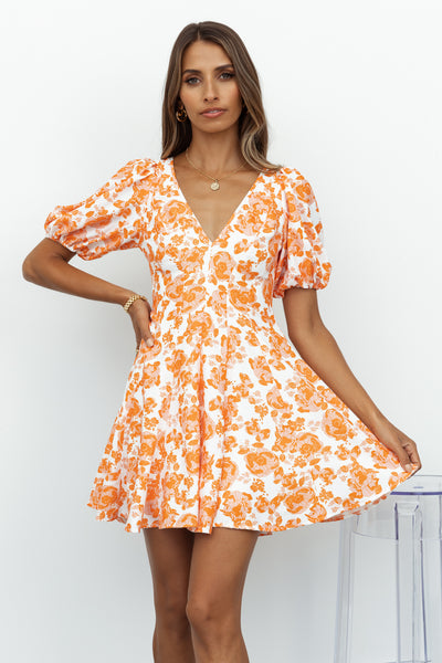 Optimistic Sights Dress Orange