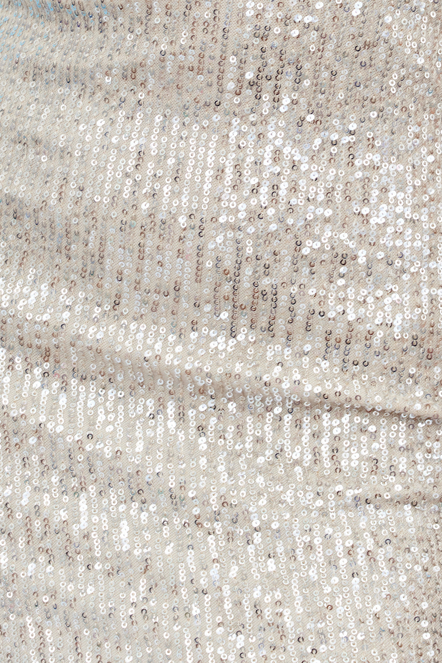 Mystical Sights Sequin Dress Beige